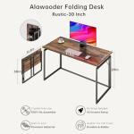 Compact Folding Desk with 31.5" Wood Top
