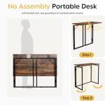 Compact Folding Desk with 31.5" Wood Top