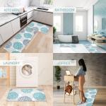 Teal Cushioned Anti-Fatigue Kitchen Mats - Set of 2