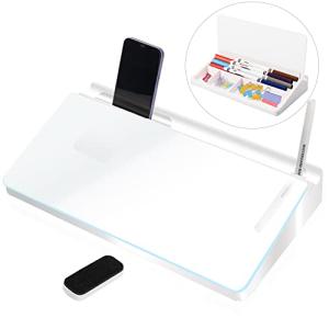Glass Desktop Whiteboard and Keyboard Stand Organizer