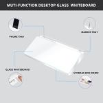 Glass Desktop Whiteboard and Keyboard Stand Organizer