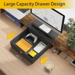 Triple Monitor Stand Riser with Drawer and Organizer