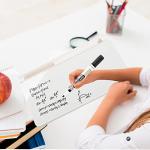 Glass Desktop Whiteboard and Keyboard Stand Organizer