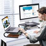 Adjustable Desk Monitor Stand with Ample Storage