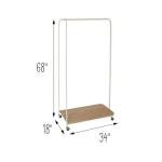 Versatile Clothes Rack with Wood Shelf and Wheels