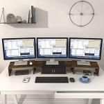 Triple Monitor Stand Riser with Drawer and Organizer