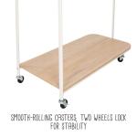 Versatile Clothes Rack with Wood Shelf and Wheels