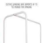Versatile Clothes Rack with Wood Shelf and Wheels