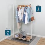 Versatile Clothes Rack with Wood Shelf and Wheels