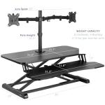 VIVO Height Adjustable Standing Desk Converter with Monitor Stand