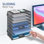 9-Tier Mesh Desk Organizer with Handles, Black