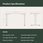 Adjustable 36-Inch Standing Desk with OLED Control
