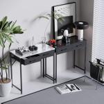 Pamray 32-Inch Small Black Computer Desk with Drawers
