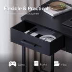 Pamray 32-Inch Small Black Computer Desk with Drawers