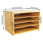 WKWKER Bamboo File Organizer with Adjustable Shelves