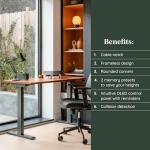 Adjustable 36-Inch Standing Desk with OLED Control