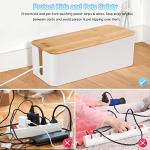 Bamboo Cable Management Box Set for Home Office