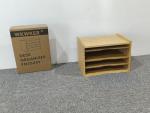 WKWKER Bamboo File Organizer with Adjustable Shelves