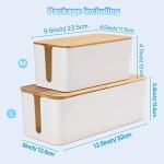 Bamboo Cable Management Box Set for Home Office