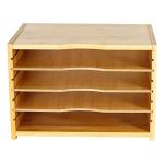 WKWKER Bamboo File Organizer with Adjustable Shelves