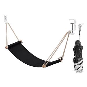 Adjustable Under Desk Foot Hammock with Headphones Holder