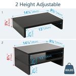 TEAMIX Adjustable Dual Monitor Stand Riser - 2 Pack