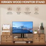 KIRIGEN Wood Monitor Stand with Drawers and Storage