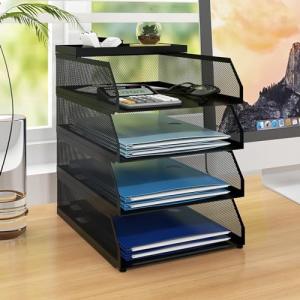 Natwind 4-Tier Metal Mesh Desk Organizer