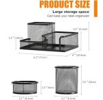 Mesh Desk Organizer Set with Pen Holder - 3 Pack