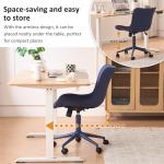 Navy Blue Armless Rolling Office Chair with Comfort