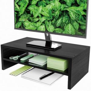 2-Tier Wood Monitor Stand and Desk Organizer