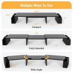 Dual Monitor Stand Riser with Drawer, Black