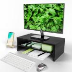 2-Tier Wood Monitor Stand and Desk Organizer