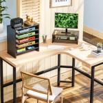 2-Tier Wood Monitor Stand and Desk Organizer