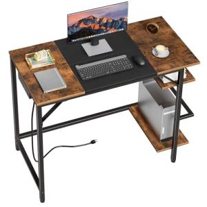 HOOBRO Modern Computer Desk with Power Outlet
