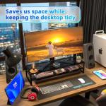 Metal Dual Monitor Stand with Mouse Pad Organizer