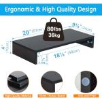 TEAMIX 20-Inch Black Monitor Stand with Storage