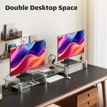 Adjustable Dual Monitor Stand and Desktop Organizer