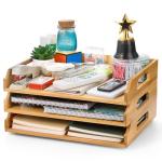 Bamboo Stackable Paper Trays - 3 Pack Set