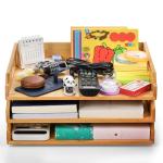 Bamboo Stackable Paper Trays - 3 Pack Set