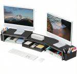 OPNICE Dual Monitor Stand with Drawer and Pen Holders