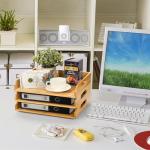 Bamboo Stackable Paper Trays - 3 Pack Set