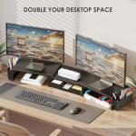 OPNICE Dual Monitor Stand with Drawer and Pen Holders