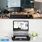 ECOLOVI Black Desk Organizer with Monitor Stand