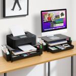 ECOLOVI Black Desk Organizer with Monitor Stand
