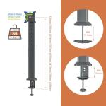 HEMUDU Adjustable Desk Monitor Arm Mount - Black