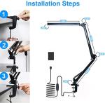 Adjustable LED Desk Lamp with Clamp and Memory