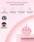 25 ft Rose Pink Power Strip with USB Ports