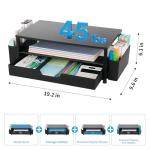 ECOLOVI Black Desk Organizer with Monitor Stand