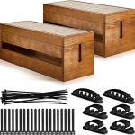 Hoteam 48-Piece Wooden Cable Management Set